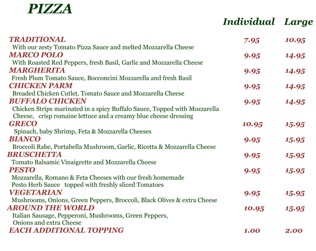 Marco Polo Menu